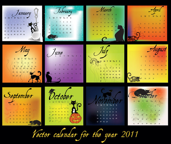 free vector Calendar 2011 black theme vector
